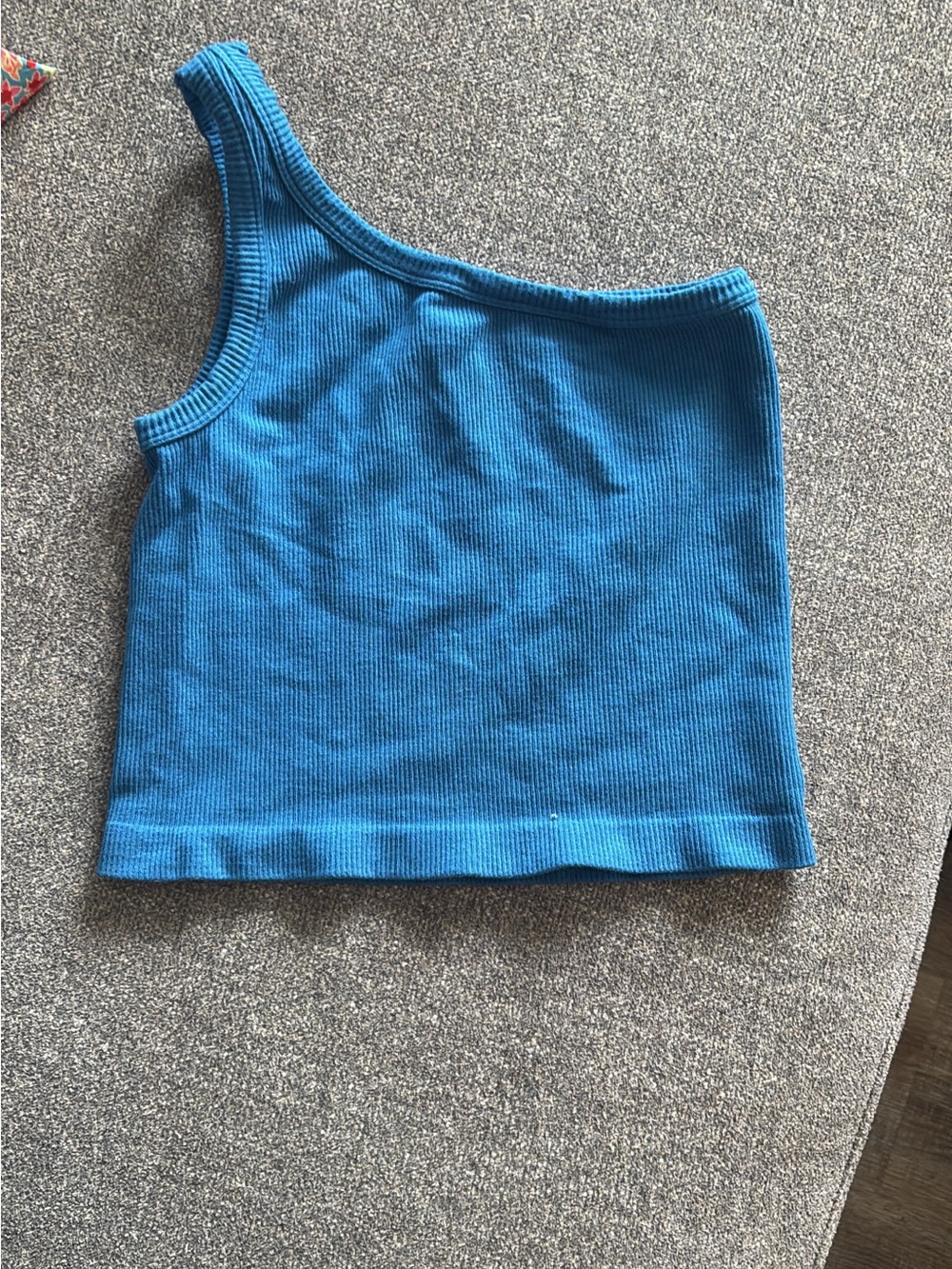 Blue One-Shoulder women’s top